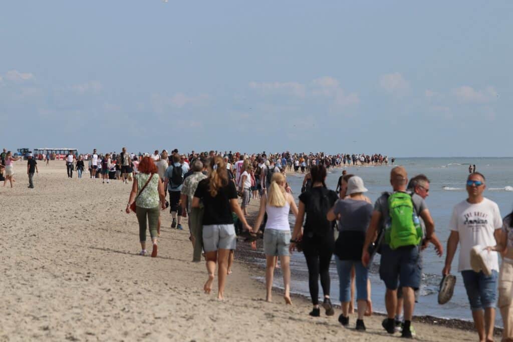 la foule des touristes à Skagen au Danemark